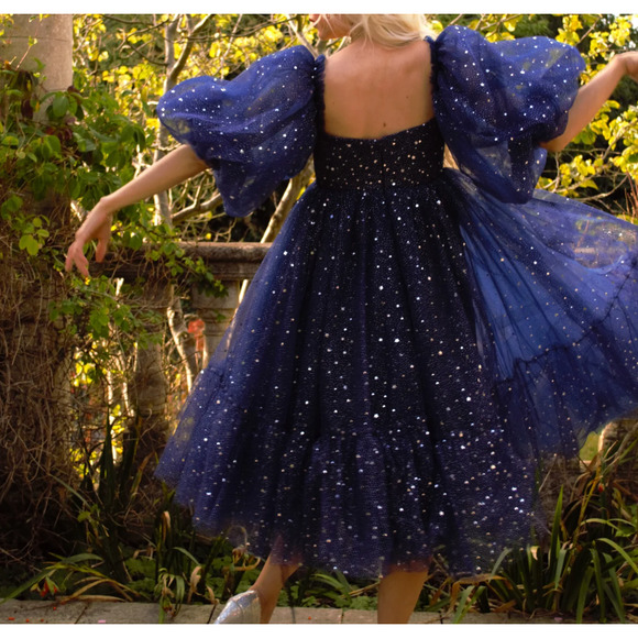 Fanciful Doll The Cosmic Moonchild Midi Dress Pink Size Small - Picture 12 of 13